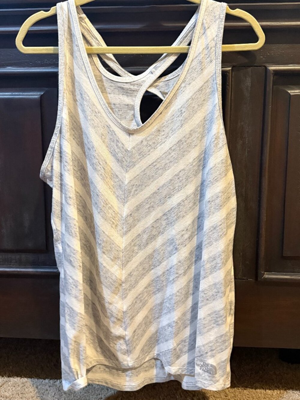 North Face grey and white tank top XL